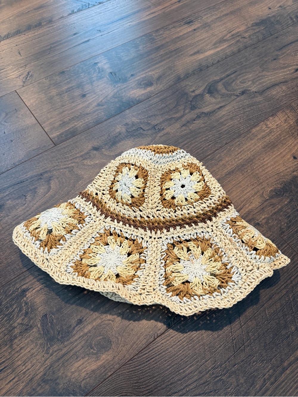 Steve Madden Y2K Paper Yarn Crocheted Floppy Bucket Hat
